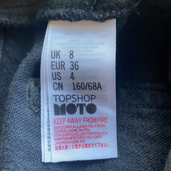 Top Shop Black Floral Applique Mini Denim Skirt 4 - Picture 5 of 5